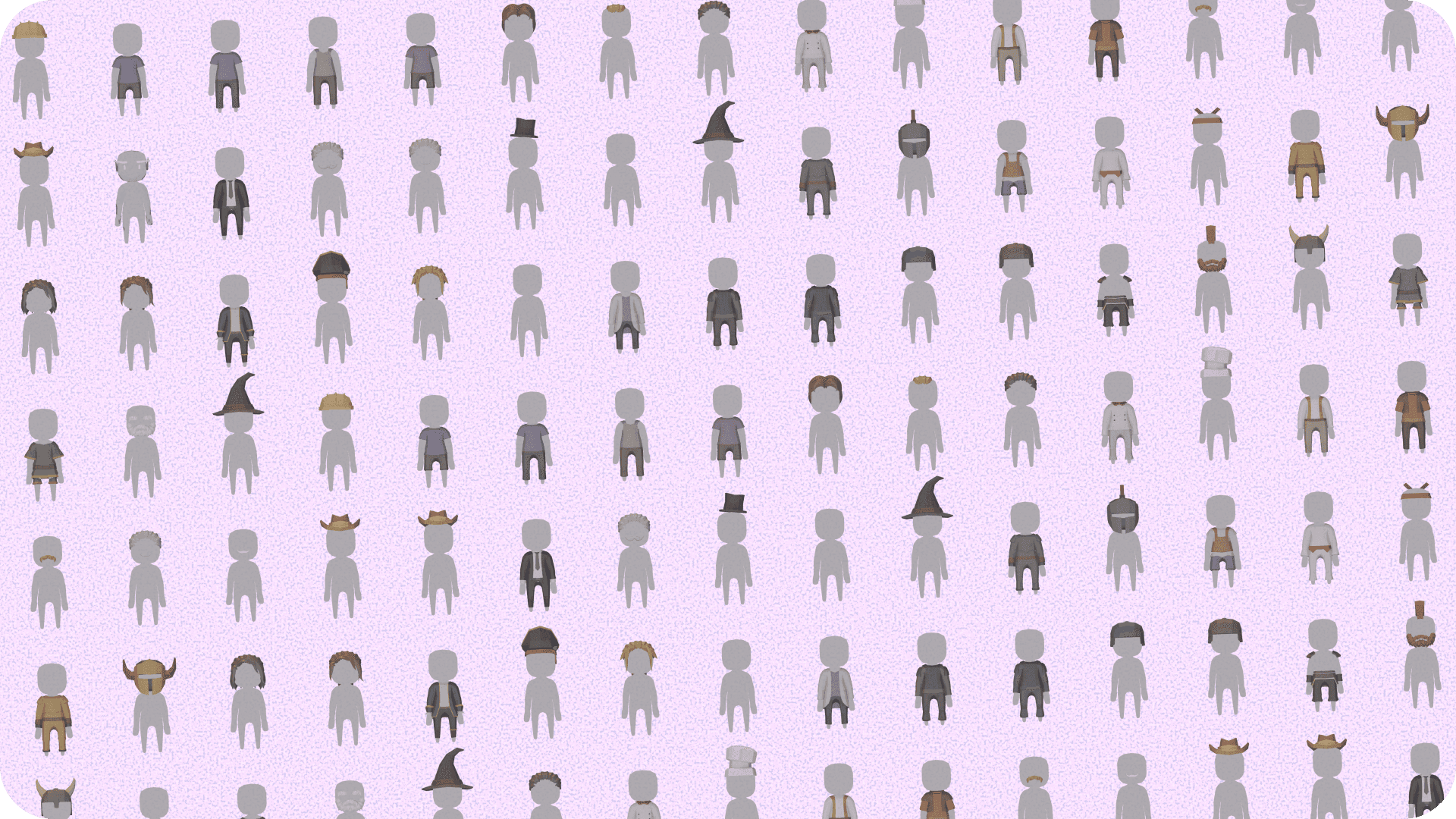 Illustration of different character models