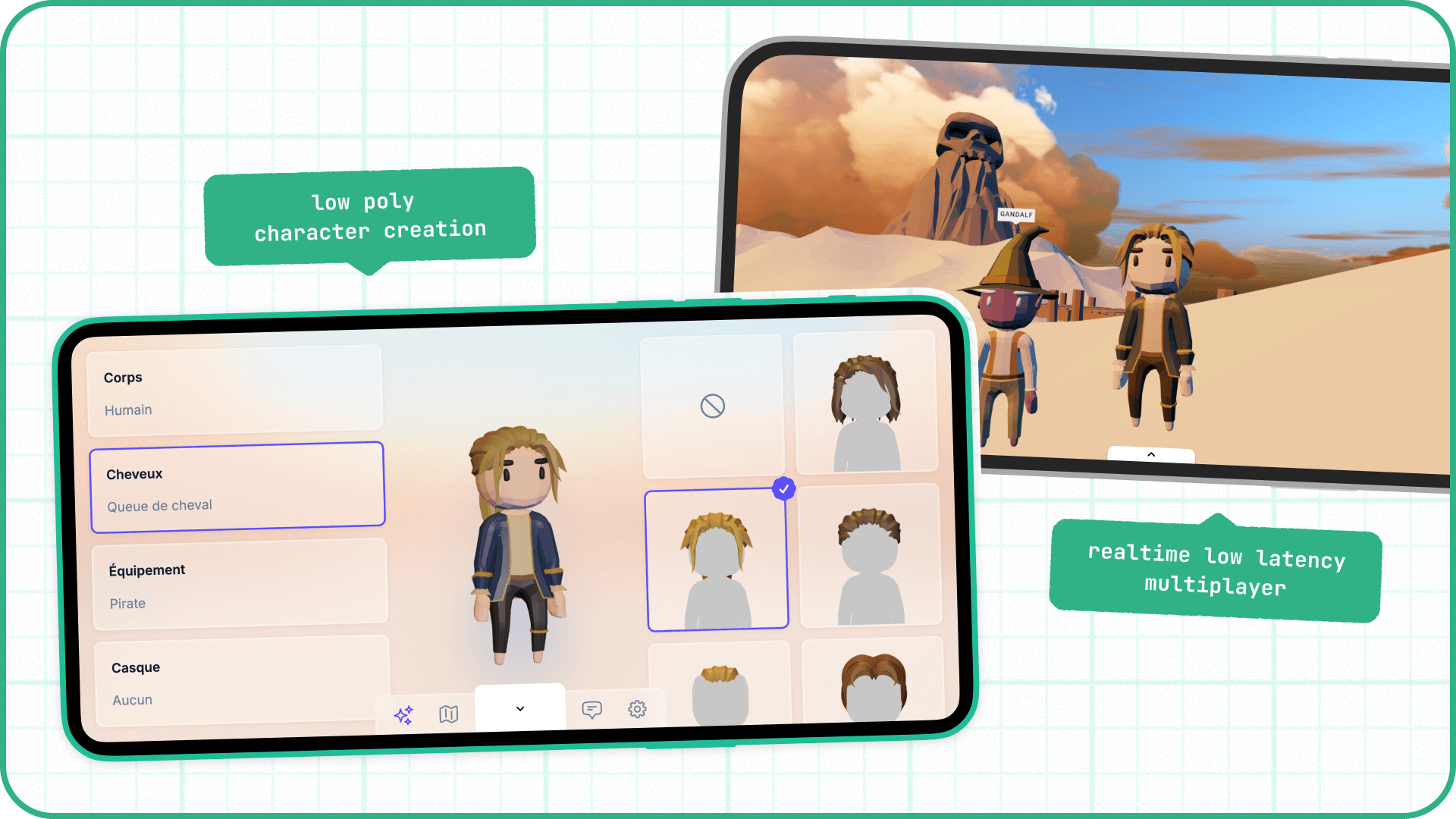 Screenshots of in-game features